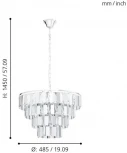 Подвесная люстра каскадная Eglo Erseka 99094 (220V, хрусталь, на цепи)