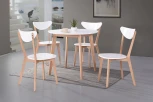 Стол обеденный раскладной BOSCO (Боско) основание бук, столешница мдф, 120+30*80см, Белый+Натуральный ( Бук) Tetchair 11257