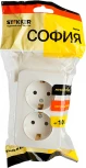 Розетка двойная с заземлением (белый) Stekker София 49304