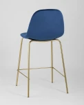 Стул полубарный Stool Group Валенсия велюр синий золотые ножки УТ000004426