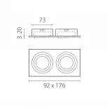 Светильник встраиваемый MR16/GU10 max 2x12Вт Lightstar Singo Base 011616