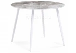 Стеклянный стол Анселм мрамор серый / белый