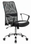 Кресло Бюрократ CH-600SL-LOW черный TW-01 эко.кожа/сетка низк.спин. крестовина металл хром