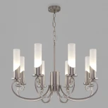 Подвесная люстра Wi-Fi Eurosvet Banci 60117/8 никель (220V, управление смартфоном, голосовое управление, умный дом - Minimir Home, Алиса, Маруся, Салют, на цепи)