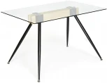 Стол FRONDO ( mod. DT1356) прозрачный/натуральный/черный (металл/стекло/дерево)