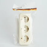 Розетка тройная с заземлением (слоновая кость) Stekker Брест 49054