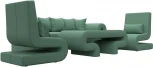 Набор Волна-2 (стол, диван, 2 кресла) (Зеленый/Рогожка) Лига Диванов арт.125329
