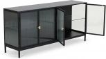 Сервант 4-х дверный The One ОГОГО (арт.774636), (ЛДСП,Металл,Стекло/Черный)