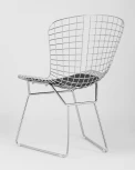 Стул обеденный Bertoia хромированный с черной подушкой УТ000004218