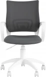 Кресло офисное Topchairs ST-BASIC-W серая ткань крестовина белый пластик УТ000036061