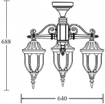 Потолочный светильник уличный Oasis Light GENUYA 92170A/3 Bl (220V, фонарь, IP44)