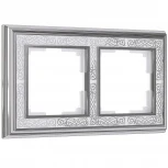 Рамка на 2 поста (хром/белый) W0021431 (a051332)