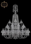 Подвесная большая люстра Art Classic 11.24 11.24.20+10+5.400.3d.XL-95.Cr.V0300 (220V, хрусталь, на цепи, подсвечник, свеча)