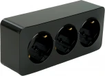 Розетка тройная с заземлением (черный) Stekker София 49318