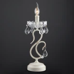 Интерьерная настольная лампа Eurosvet 12205 12205/1T белый (хрусталь Strotskis, подвески, выключатель, подсвечник, свеча)