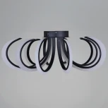 Потолочная люстра светодиодная с пультом и ночным режимом Reluce 74390-0.3-5+5 black (Умный дом) (220V)