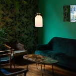 Подвесной светильник Escada Madison 1x40Вт E14, металл/стекло, черный/бронза, белый (220V, на проводе)