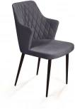 Стул с подлокотниками Hunt ромб, бархат серый 27 / чёрный конус Top Concept 75349