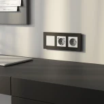 Рамка на 3 поста (черный алюминий) Werkel W0033508 (a066331)