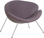 Кресло дизайнерское EMILY (серая ткань AF7, хромированная сталь)