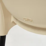 Стул GENIUS (mod 75) бежевый/коричневые ножки (металл/пластик)