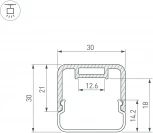 Профиль с экраном LINE-D-3030-2000 SQUARE BLACK+OPAL (Arlight, Алюминий) 055073