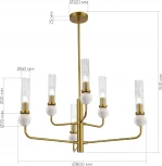Потолочная люстра на штанге ST Luce Medea SL1244.303.06 латунь/прозрачный E14 6*40W (220V)