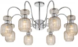 Потолочная люстра на штанге Escada Gloss 1141/8PL Chrome/Beige 8x60Вт E14, металл/стекло, хром/бежевый (220V)