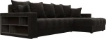 Диван угловой с декором и полкой Лига-050 НПБ Лига Диванов (Велюр) арт.128601