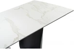 Керамический стол Woodville Готланд 160(220)х90х79 белый мрамор / черный 553534