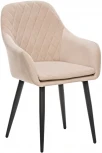Стул с подлокотниками Слим, каркас Черный, велюр Бежевый Leset
