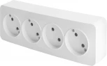Розетка 4-х местная без заземления (белый) Stekker София 49307