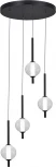 Подвесной светильник ST Luce Peek SL6120.403.04 Черный/Прозрачное кракелированное стекло LED 4*8,5W (220V, на проводе, шарики)