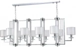 Подвесная люстра большая Crystal Lux Nicolas SP10 L1300 NICKEL/WHITE