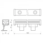 Светодиодный прожектор линейный IP65 AR-LINE-1000XS-12W-220V Warm (Grey, 30 deg) (Arlight, Закрытый) 024336