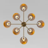 Потолочная люстра Wi-Fi на штанге Eurosvet Topanga 60173/8 латунь (220V, управление смартфоном, голосовое управление, умный дом - Minimir Home, Алиса, Маруся, Салют)