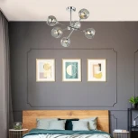 Потолочная люстра на штанге Lumion Sandra 4530/6C (220V, шарики, молекулы)