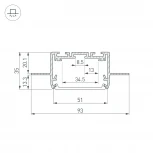 Профиль SL-LINIA55-FANTOM-2500 ANOD (Arlight, Алюминий) 035650
