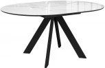 Стол DikLine SFC110 d1100 стекло Оптивайт Белый мрамор/подстолье черное/опоры черные 00-00070095