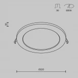 Встраиваемый светильник Stockton 4000K 1x18Вт 110° IP 44 LED Maytoni Technical DL018-6-L18W