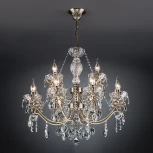 Подвесная люстра Eurosvet Teodore 10103/12 античная бронза/прозрачный хрусталь Strotskis