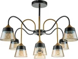 Потолочная люстра на штанге Escada Cobra 1147/8P E27*40W Black/Brass (220V)