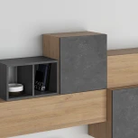 Тумба под ТВ TROMEN TV UNIT LEVE (ЛДСП,Пластик,ЛДСП/Черный,Дуб) арт.LEV00555