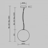 Подвесной светильник Maytoni Bruma MOD397PL-L15CH3K (LED, 220V, на тросе, шар)