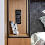 Розетка с заземлением и шторками (черный матовый) Werkel W1171108 (a051622)