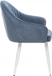 Стул с подлокотниками Вайд, каркас Белый, велюр Синий 2500000185731 Leset