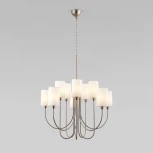 Подвесная люстра Wi-Fi Eurosvet Abbey 60164/10 никель (220V, управление смартфоном, голосовое управление, умный дом - Minimir Home, Алиса, Маруся, Салют, на цепи)