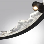 Подвесной светильник Odeon Light Cayon 7001/55L черный ice crack/акрил/хрусталь с ПДУ IP20 LED 55W 1873Лм 3000/4000/5700K (220V, на тросе, круглые)