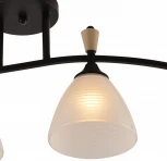 Потолочная люстра на штанге Reluce 01589-3.3-04B BK+WOOD