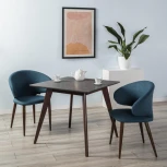 Стол R-Home Лунд 860*860 мрамор Графит Темный орех